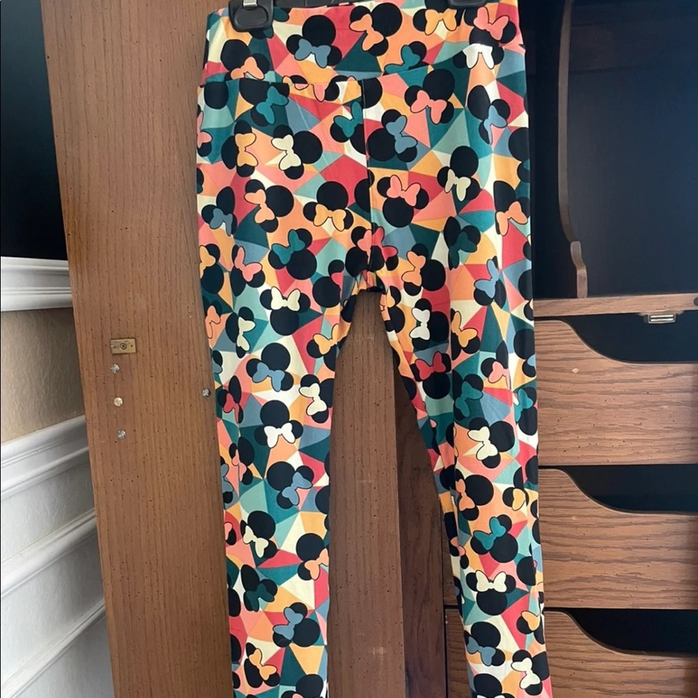 Lularoe Minnie Mouse geometric leggings OS